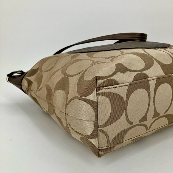 COACH Brown Metallic Laura Signature #18335 Leather Tote Bag - Picture 8 of 13